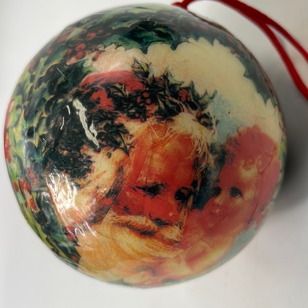 SANTA CHRISTMAS ORNAMENT PAPER MACHE